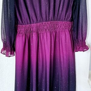 Purple Ombre Dress with Glitter Accents